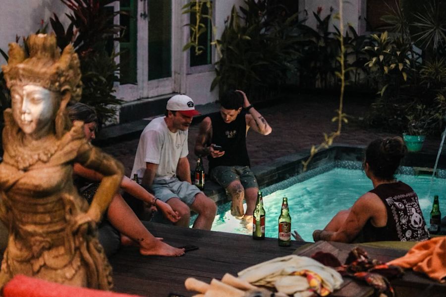 Guests chilling at the pool